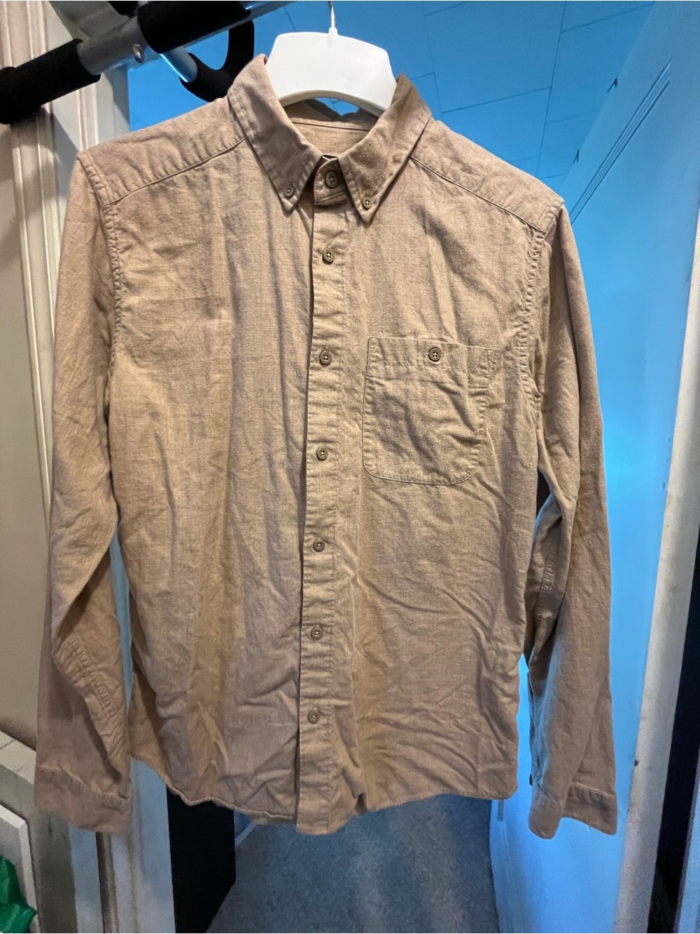 Patagonia Men's Long-Sleeve Button-Down Shirt in Tan